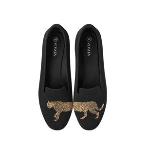 New Never Worn VIVAIA Black Leopard Flats